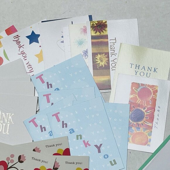 Lot Of Assorted Thank You Cards Greetings Envelopes - Picture 3 of 4
